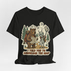 Hiking Bear & Alien Funny T‑Shirt