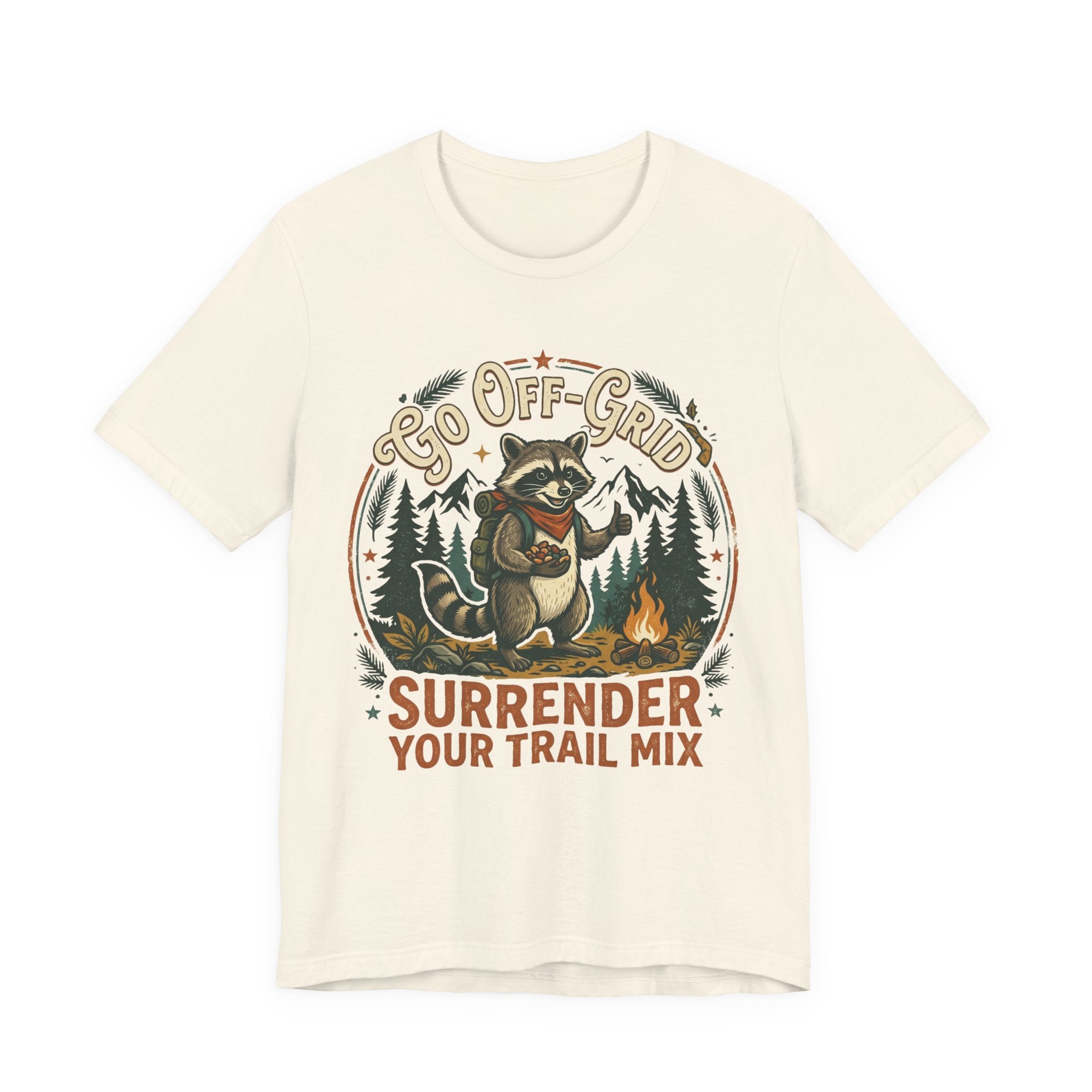 Go Off-Grid Raccoon Camping T-Shirt