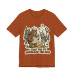 Hiking Bear & Alien Funny T‑Shirt