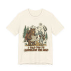 Hiking Bear & Alien Funny T‑Shirt
