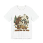 Hiking Bear & Alien Funny T‑Shirt