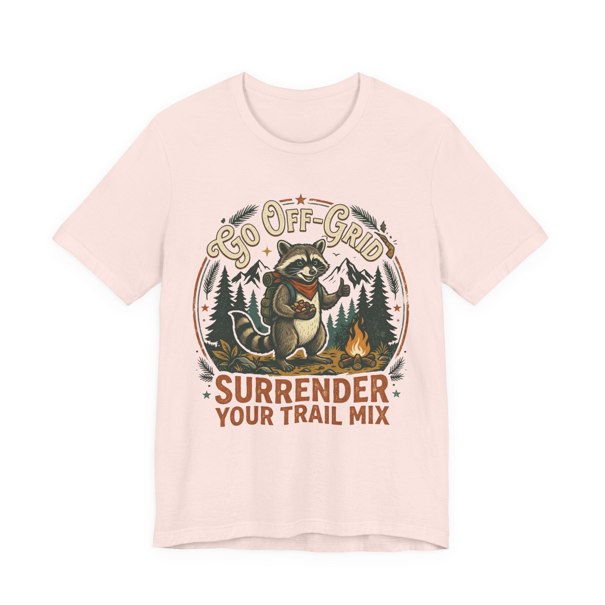 Go Off-Grid Raccoon Camping T-Shirt