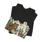 Hiking Bear & Alien Funny T‑Shirt