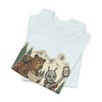 Hiking Bear & Alien Funny T‑Shirt