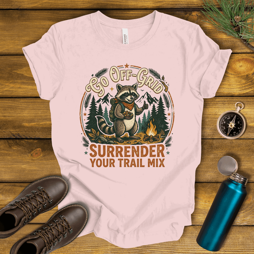 Go Off-Grid Raccoon Camping T-Shirt