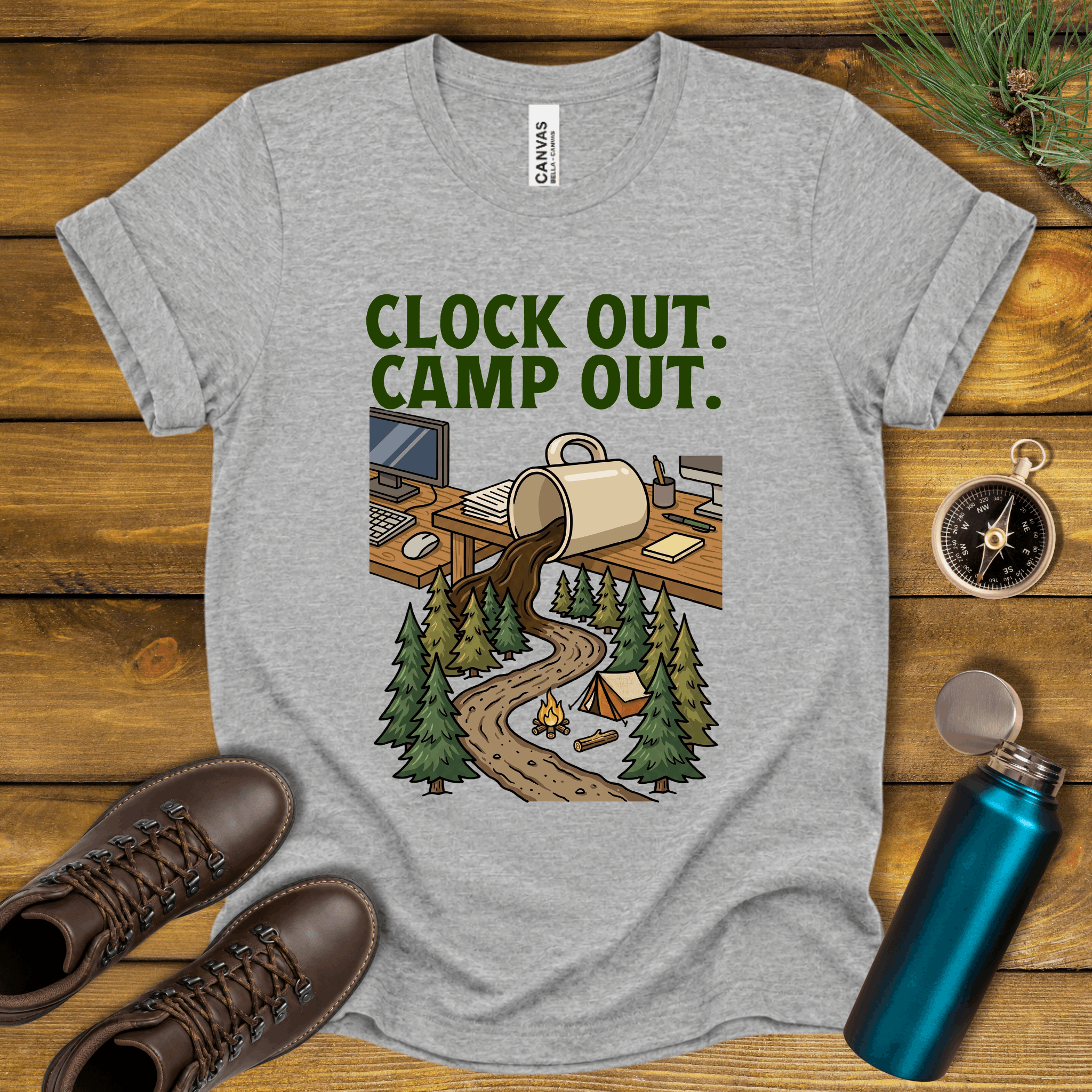 Clock Out, Camp Out T-Shirt