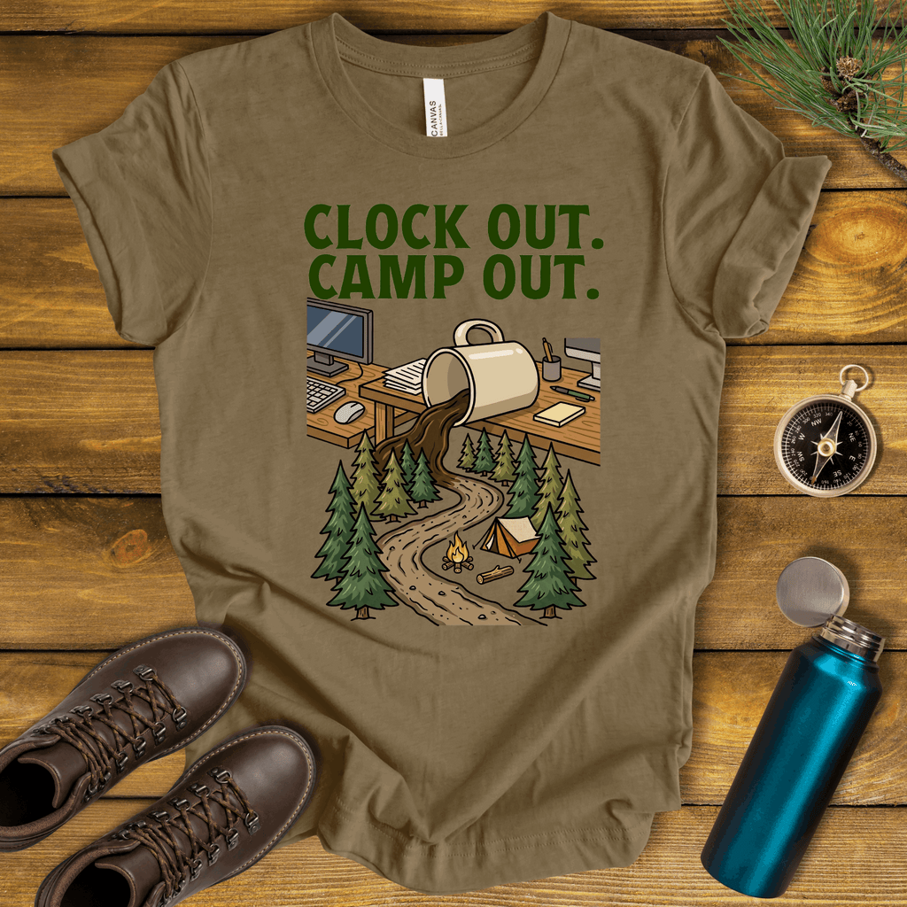 Clock Out, Camp Out T-Shirt