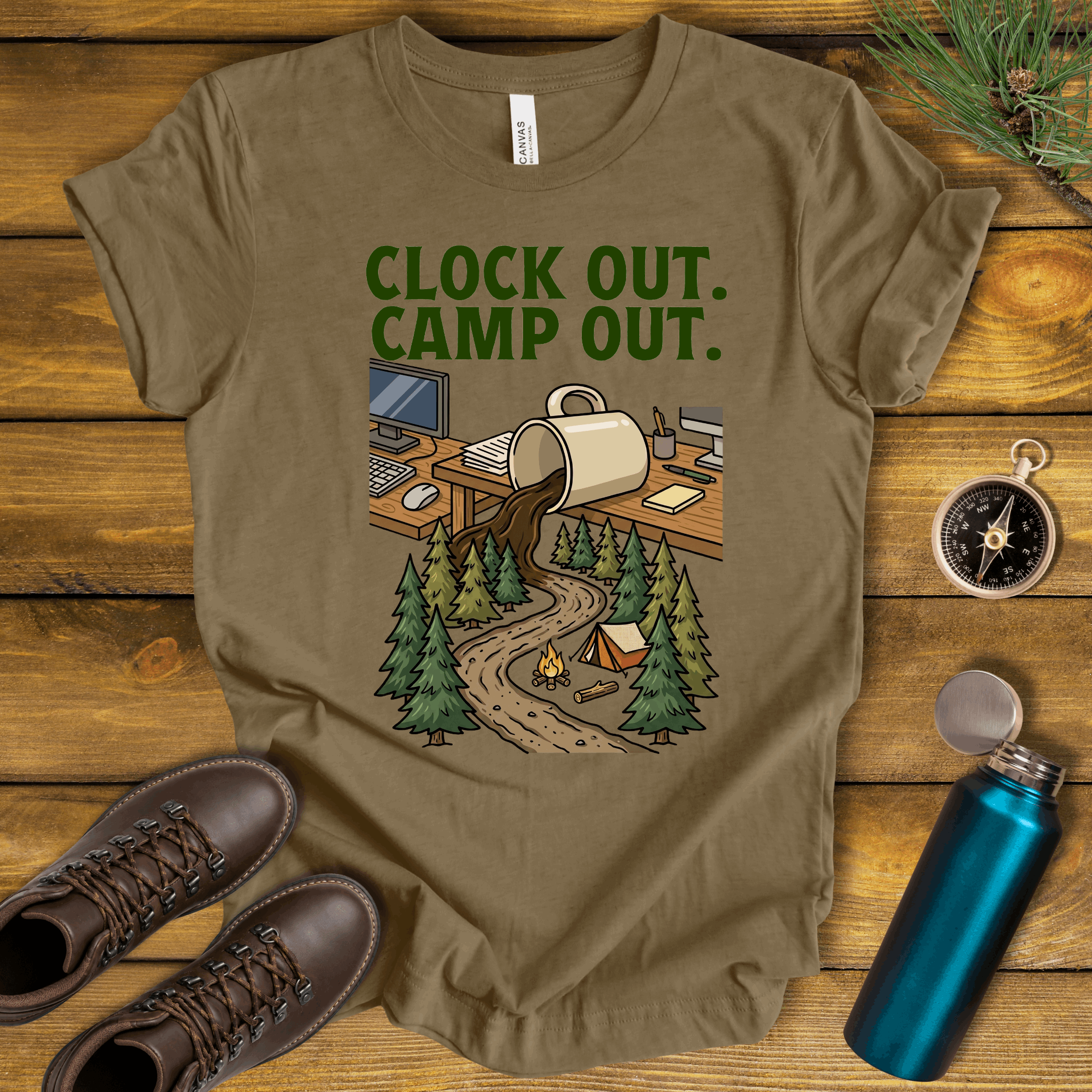 Clock Out, Camp Out T-Shirt