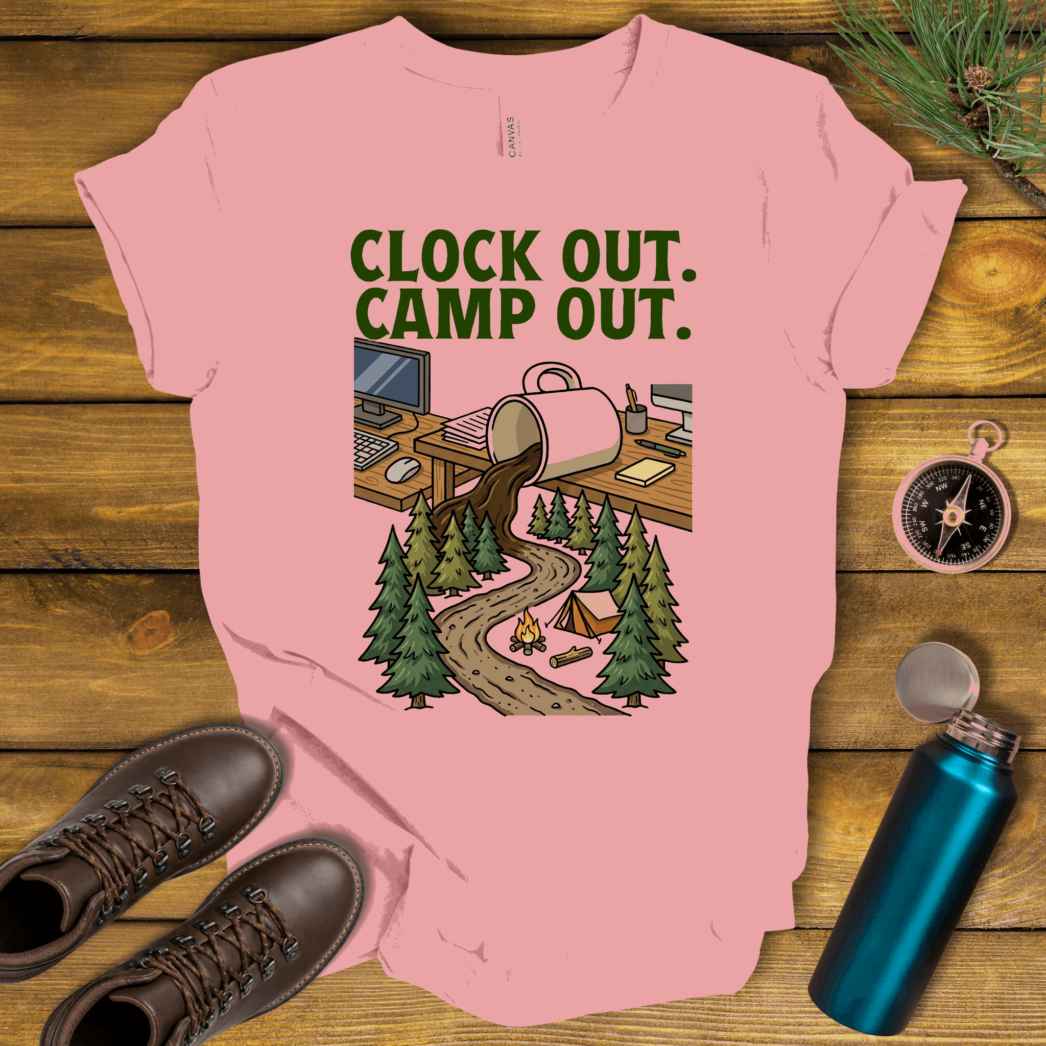Clock Out, Camp Out T-Shirt