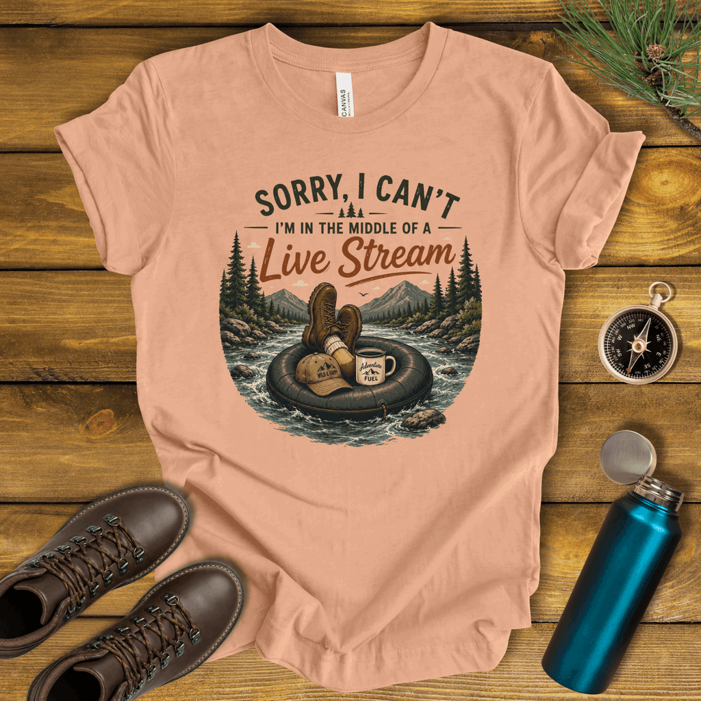 In the Middle of Live Stream Hiking T-Shirt