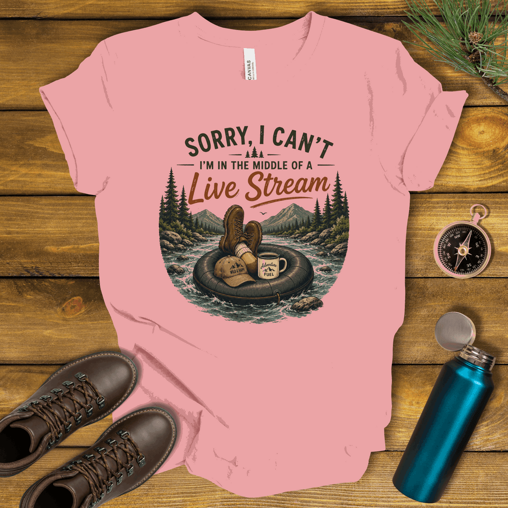 In the Middle of Live Stream Hiking T-Shirt