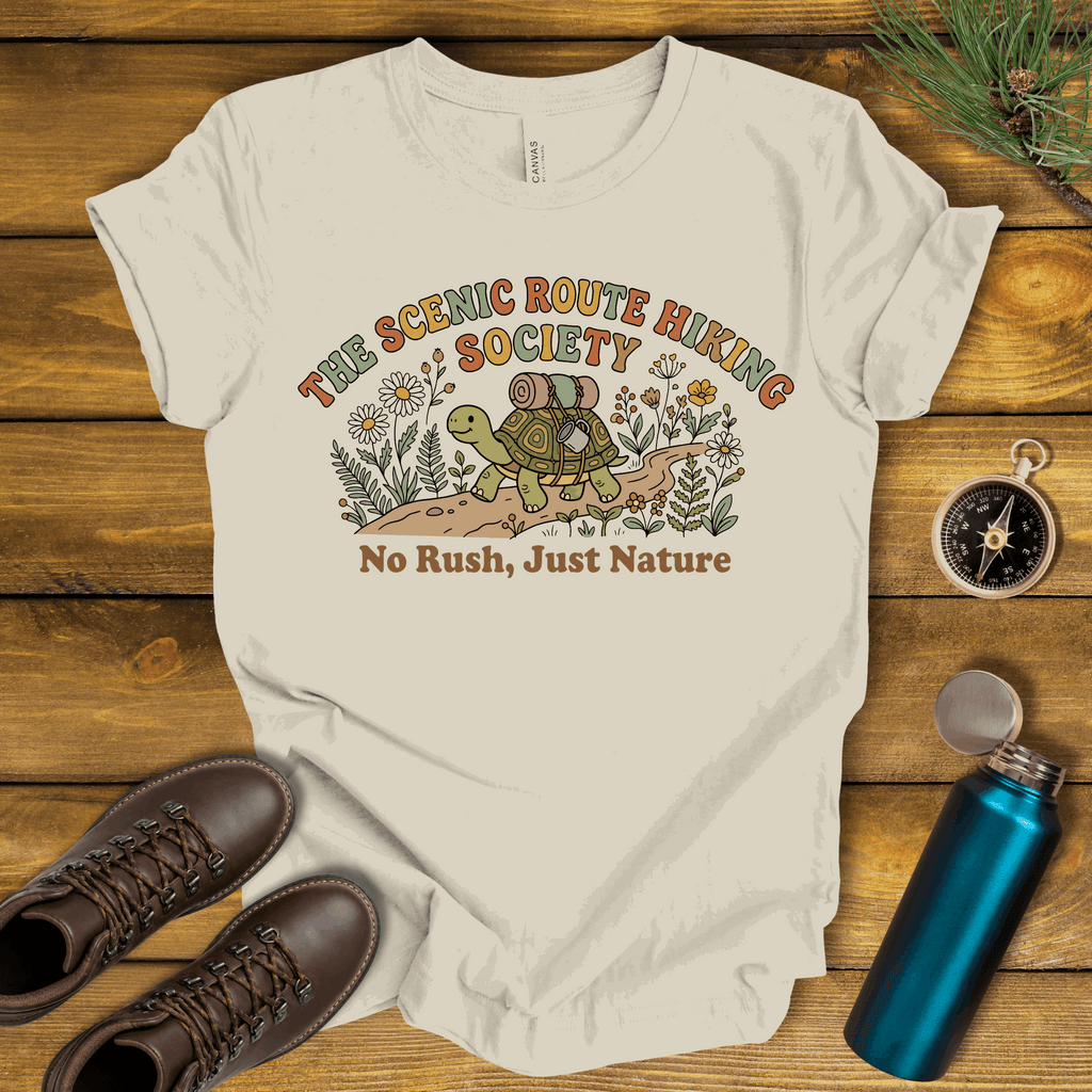 Funny Turtle Slow Hiking Society T-Shirt