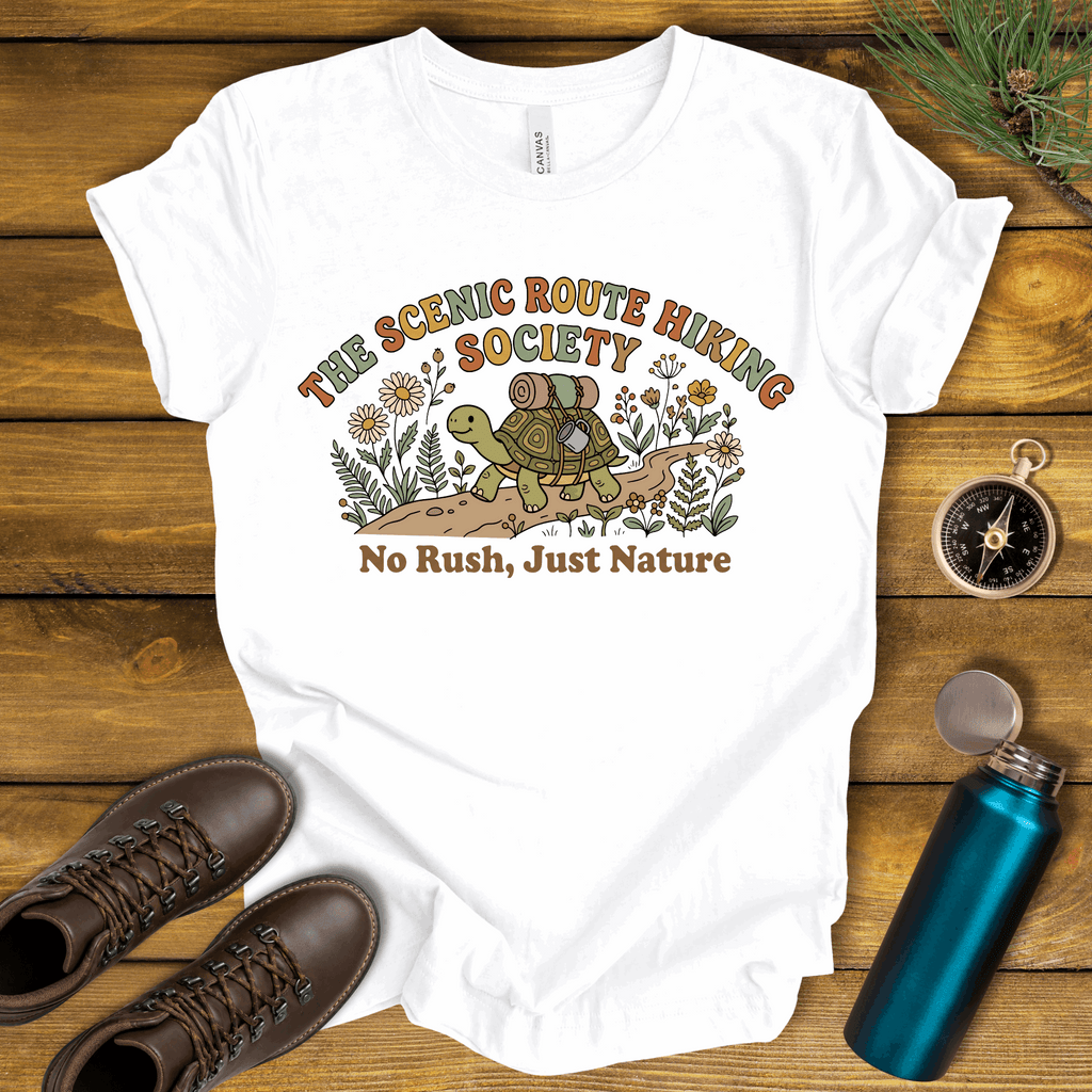 Funny Turtle Slow Hiking Society T-Shirt